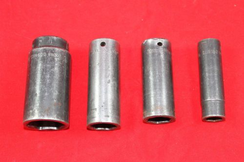 4 snap-on 1/2&#034; drive standard deep impact sockets  sim 1/2&#034; 3/8&#034; 13/16&#034; 9/16&#034; for sale