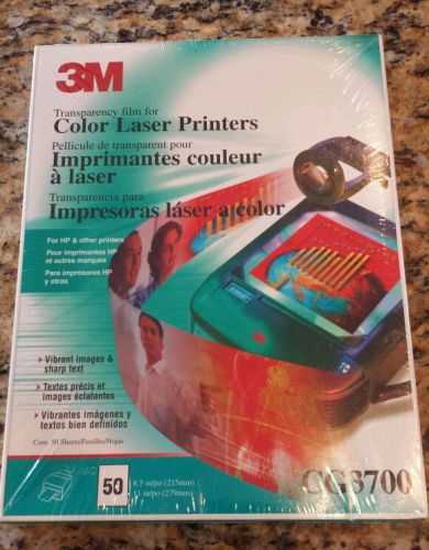 3M CG3700 Transparency Film for Color Laser Printers 50 Shets NIB