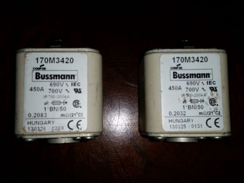 Lot of 2.  Bussmann  170M3420   450A  690V 700V