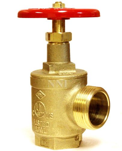 1-1/2&#034; Fire Hose Angle Valve, 1 1/2 &#034; Female NPT x  1 1/2 &#034; Male NST - UL/FM