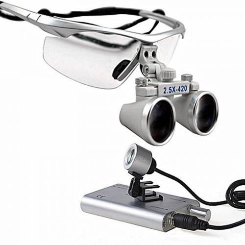 2.5x Dental Surgical Binocular Loupes + LED Dental Head Light lamp Hot Sale