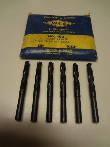 9/64&#034; Stuby (Stubby) Black Oxide High Speed Drill Bit 135° 1/4 Shank USA-Pk of 6