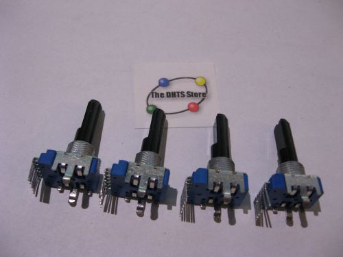 Lot of 4 Potentiometer Dual Ganged Center-Stop 20K AC20K PCB Mount D-Shaft NOS