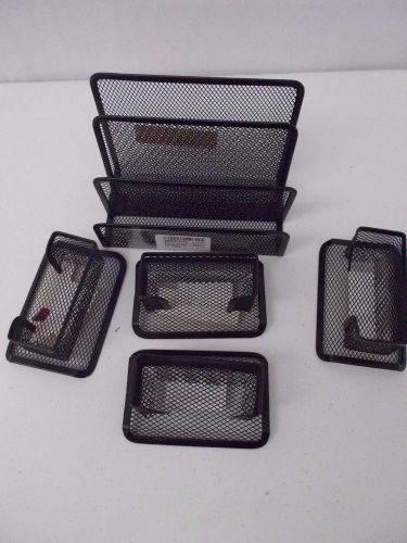 Aojia Desk Mesh Mini Stacking Sorter - 3 Section + 4 mesh card organizers *S56