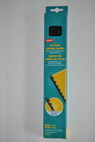 Staples Black Binding Combs 1/4&#034;, 25, 17462