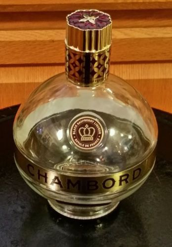 CHAMBORD black raspberry liqueur France 750 ml collect empty clear glass bottle