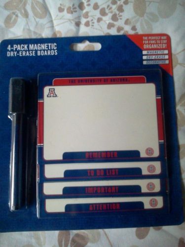 TURNER OFFICIALLY LICENSCED 4 PACK ARIZONA WILDCATS MAGNETIC DRY ERASE BOARDS