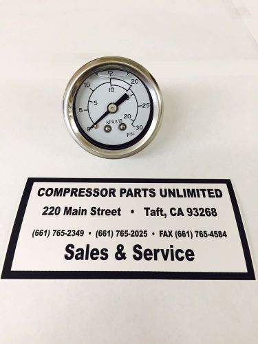 OIL PRESSURE GUAGE 0-30 PSI,1/8&#034; NPT LIQUID FILLED