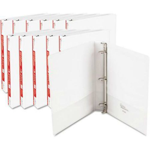 12 Pack Economy View 3 Ring Binders Round Ring 1 inch White Office Binder