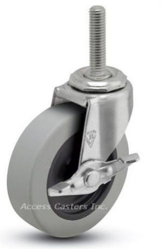 3STCUSB-500 3&#034; Swivel Caster, Brake, Polyurethane, 5/16-18 x 1-1/2 Threaded Stem