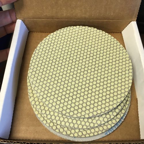 3M 27508 Wet Concrete Polishing Pad, 5 In, Blue, PK 4