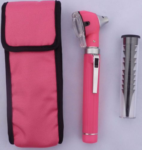 Fiber Optic Mini Otoscope Diagnostic Set,(Pink)Bright &amp; Whitest LED ilumination