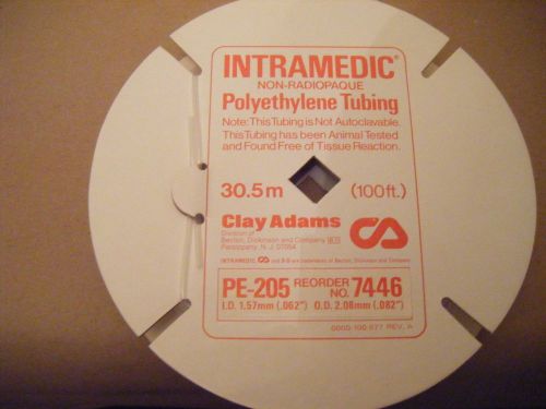 Intramedic Non-Radiopaque Polyethylene Tubing PE-205 100ft roll