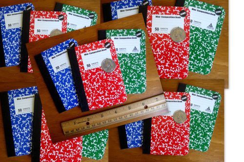 15 mini composition pocket notebooks sewn sewed threaded pages don&#039;t fall out!!! for sale