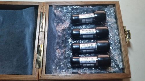 HP/Agilent 11581A N-Type RF 8491A 3dB, 6dB, 10dB, 20dB,Attenuator Set W/Wood Box