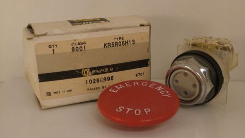 SQUARE D EMERGENCY STOP PUSH BUTTON 9001 KR5R05H13 *NEW SURPLUS*