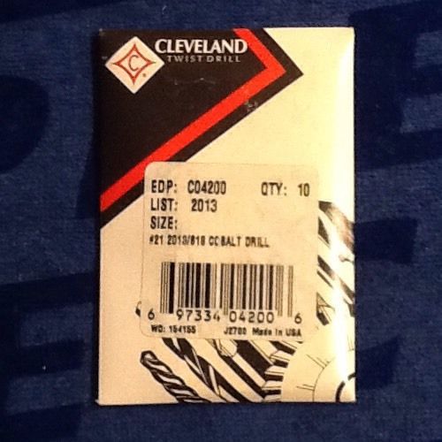 LOT OF 10: CLEVELAND TWIST DRILL  # 21 COBALT DRILL BIT MADE IN U.S.A. NIB