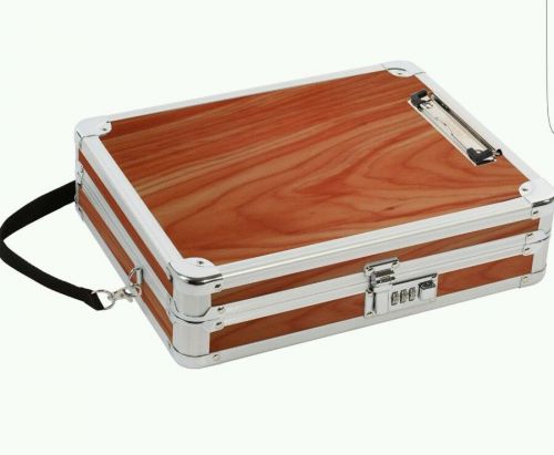 VaultzLocking Wooden Art Case, Shoulder Strap, 13 x 10 x 3.25 inches, Brown (VZ