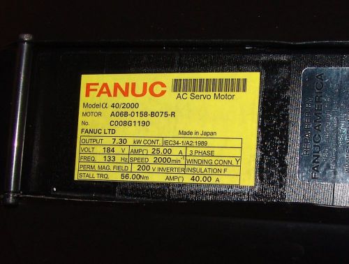 Fanuc AC servo motor A06B-0158-B0075R factory rebuild