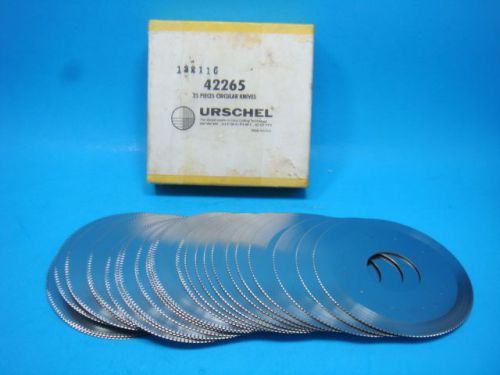 NEW LOT OF 25 URSCHEL 42265 CIRCULAR SCALLOPED BLADES, 3 1/2&#034; OD, NIB