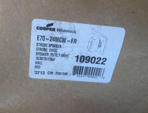 Fire alarm wheelock 109022 e70 strobe speaker red for sale