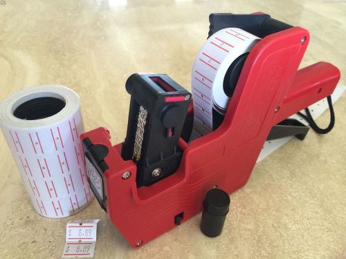 Us seller mx-5500 8 digits price tag gun + 2k white w/ red lines labels +1 ink for sale