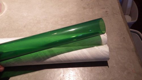 THICK Clear Green extruded acrylic (Plexiglas) , 1.5&#034; Diam.  (2) pieces 39.5&#034; lg