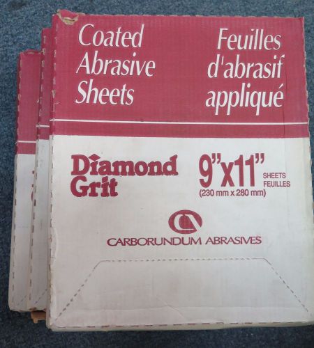 Lot 150 Carborundum Abrasives Coated Sheets 9x11 Diamond Grit 10853 Sanding