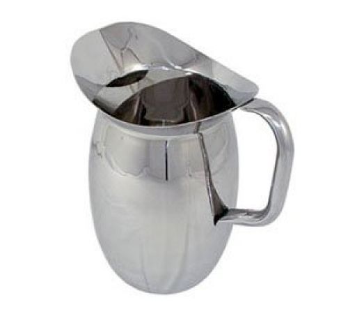 Winco WPB-2C Deluxe Bell Pitcher with Ice Catcher, 2-Quart, Stainless Steel