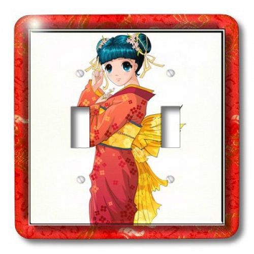 3dRose lsp_31480_2 Anime Geisha Double Toggle Switch