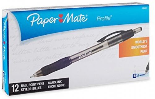 Paper Mate Profile Retractable Ballpoint Pens, 12-Pack, Black Ink (89465)