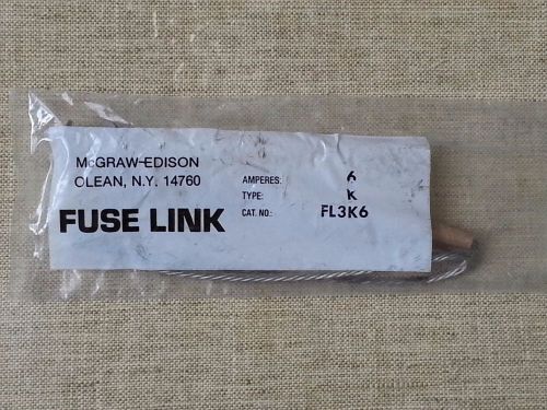 Mcgraw-edison fl3k6 6 amp fuse link, new for sale