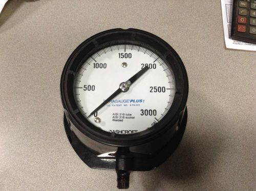 Ashcroft Duragauge Plus Test Gauge 0-3000 PSI 5&#034; Dial Good Condition 1/4&#034; NPT