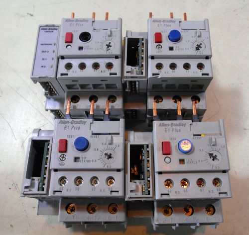 Lot of 4: Allen Bradley E1 Plus 193-EEBB Relay w/Allen Bradley 193-EDN DeviceNet