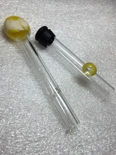 Brand New Handblown 4&#034; Yellow W/ White Glass Blunt