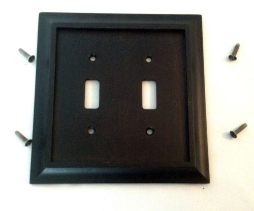 AmerTac 4045TT 2 Toggle Traditional Wood Wallplate Dark Walnut $ave Open Package