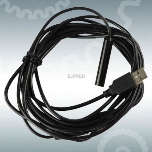 Waterproof 5m USB Borescope Endoscope LEDs Inspection Tube Snake Camera 10mm