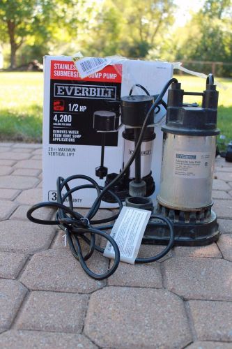 EverBilt 1/2 HP Submersible Sump Pump 1000 026 682 (FNC)