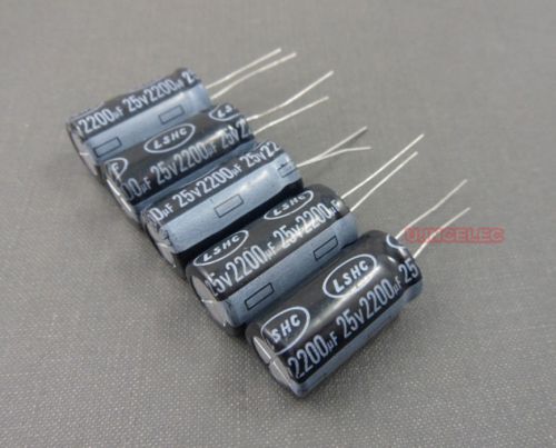 10pcs 2200uF 25V Electrolytic Capacitor Long Life 105degC LS