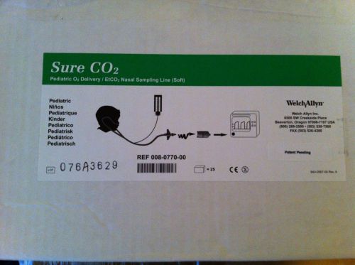 WELCH ALLYN Sure CO2 PEDIATRIC O2 / EtCO2 Sampling Line Case of 25 008-0770-00