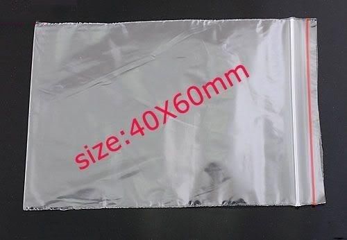 Lots 500pcs Plastic Poly Jewelry Reclosable Clear Ziplock Lock Bags 40x60mm