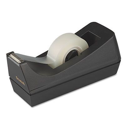 Desktop Tape Dispenser, 1&#034; Core, Weighted Non-Skid Base, Black C38-BK