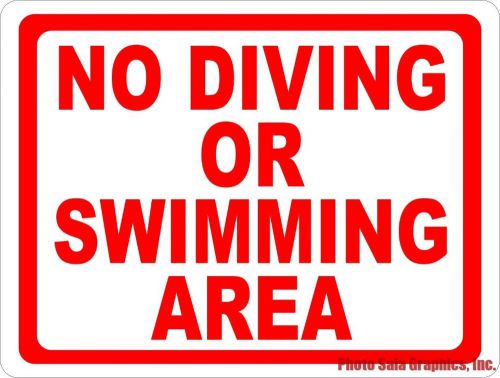 No diving or swimming in area sign. w/options. stop swimmers &amp; divers in areas for sale
