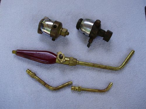 Vintage Prest-O-Lite 401 Torch, POL 2,3,5 Tips &amp; 2 Regulators