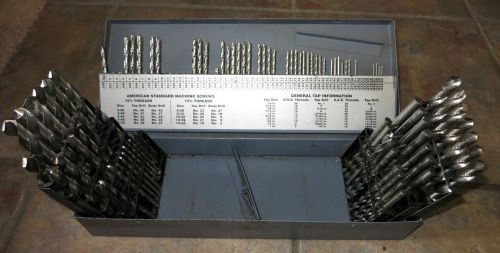 Huot Drill Index Set. Jobber Bit Set w/ Metal Case. Some Bits Missing