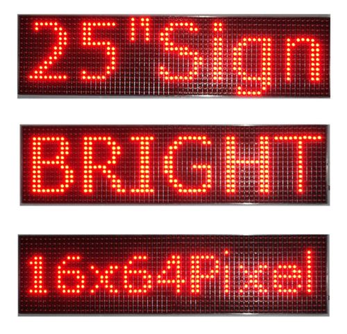 5pcs 25&#034;x 6.5&#034; led sign programmable scrolling window message display red p10 for sale