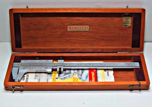 Vintage STARRETT Master Vernier Caliper No. 123 Mahogany Box-  Very Clean