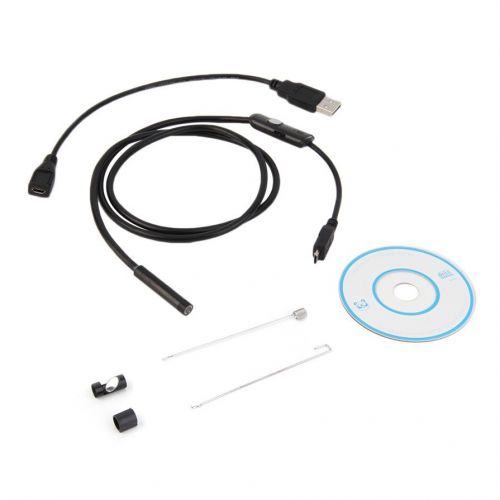 6 LED Waterproof 1M 7mm Phone Endoscope Inspection Camera For Android PC #*
