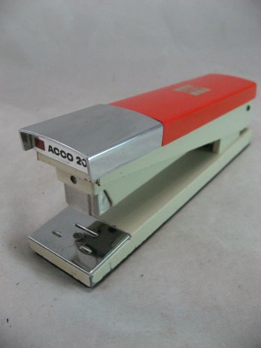 Vintage Stapler Acco 20 Orange/Beige Retro Desk Office Mid Century Heavy Duty