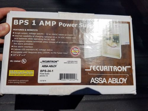 New SECURITRON ASSA ABLOY BPS 1 AMP DOOR ACCESS POWER SUPPLY BPS-24-1 BOX